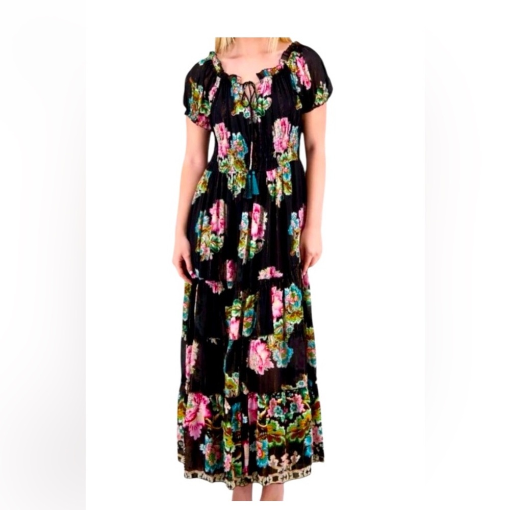 Advance Apparels Black Floral Maxi Dress